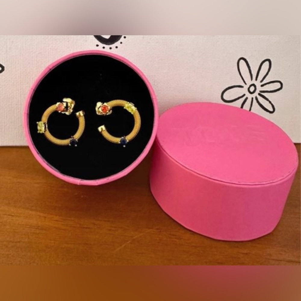 - Earrings mesh sterling silver gold 925